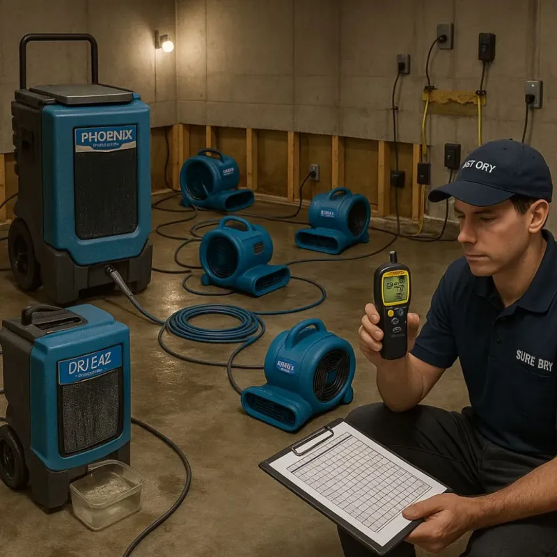 Structural Drying and Dehumidification process in Hilldale, PA